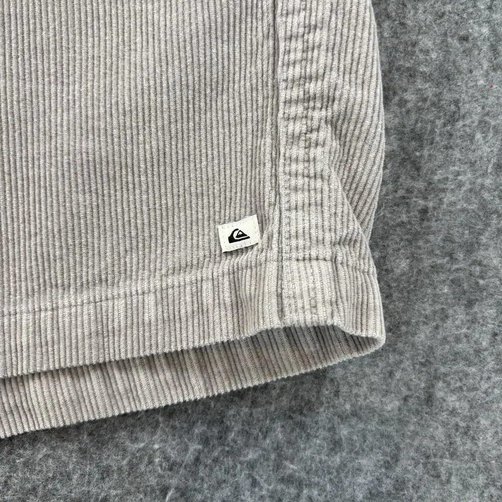 Quiksilver Taxer Corduroy Shorts Mens XL Grey Elastic Waist Drawstring 36x7